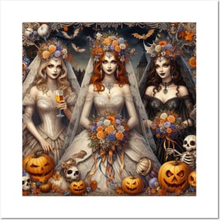 Halloween Bride and Bridesmaids Posters and Art